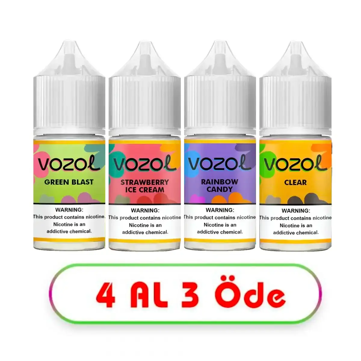 Vozol Likit 4 al 3 Öde Kampanyası 30ml x 4 Ucuz Fiyat ve Kapıda Ödeme