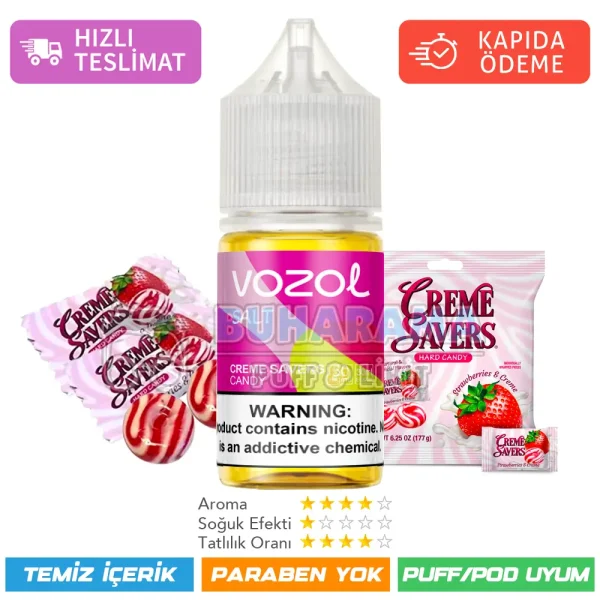 Vozol Likit Creme Savers Candy Salt 30ml